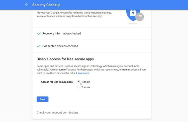 آموزش اجرای بازرسی حساب کاربری گوگلی امنیت